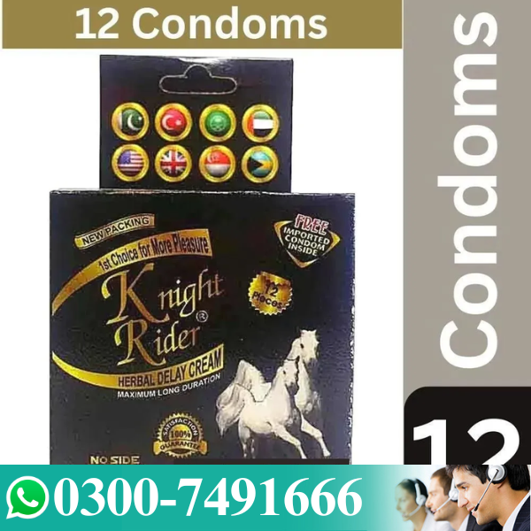 Knight Rider Delay Cream+Condoms Complete Box 12 Pcs